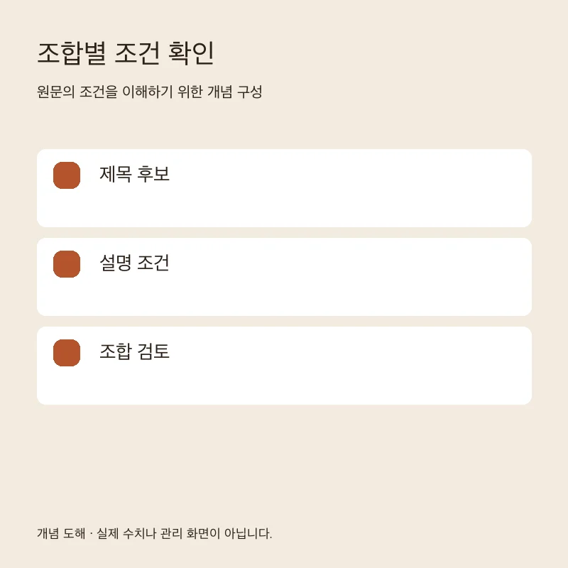 조합별 조건 확인을 설명하는 개념 도해